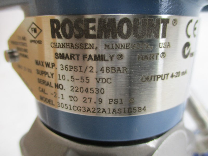 ROSEMOUNT 3051CG3A22A1AS1E5B4 10.5-55VDC 36PSI NSMP