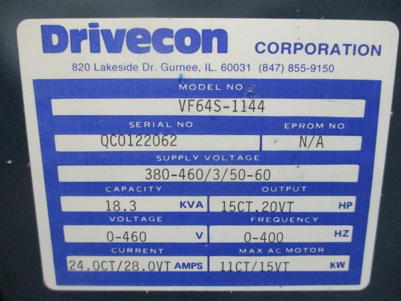 DRIVECON VF64S-1144 380-460V 24A NSNP