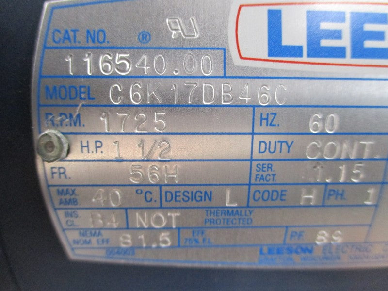 LEESON 116540.00 C6K17DB46C 208-230V 7.2-6.7A NSMP