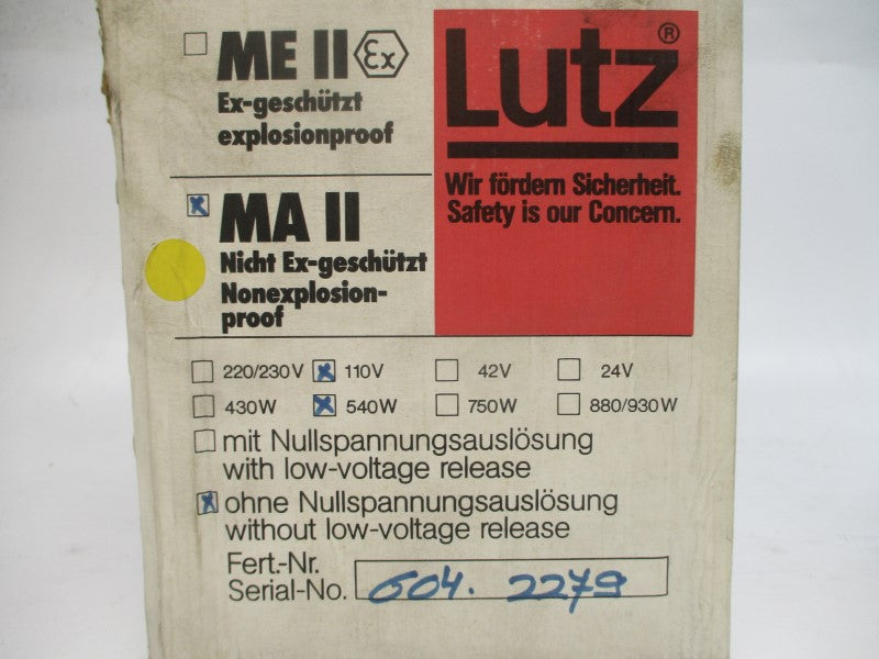 LUTZ B55T-5 MAII-5 120V 5.4A NSMP