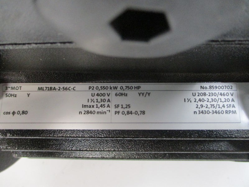 GRUNDFOS TP40-160/2 208-230/460V 2.40-2.30/1.20A 145PSI NSMP