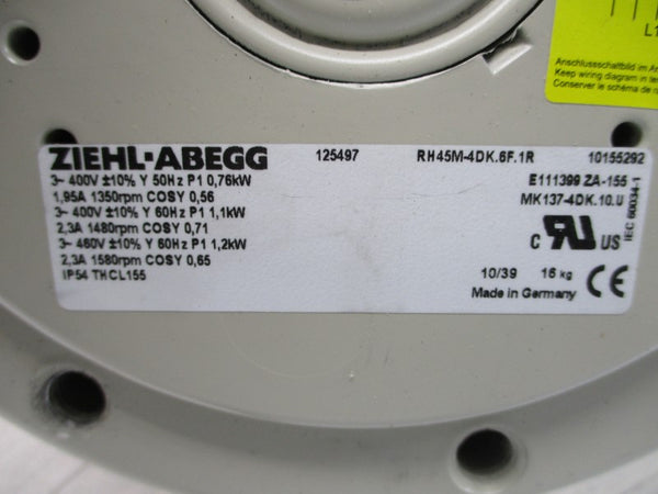 ZIEHL-ABEGG RH45M-4DK.6F.1R 460V 2.3A NSMP