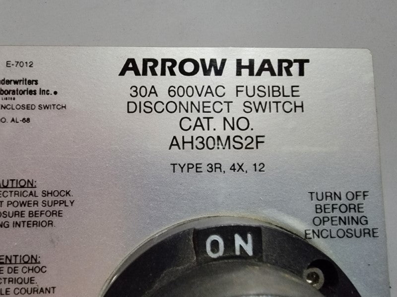 ARROW HART AH30MS2F 600VAC 30A UNMP