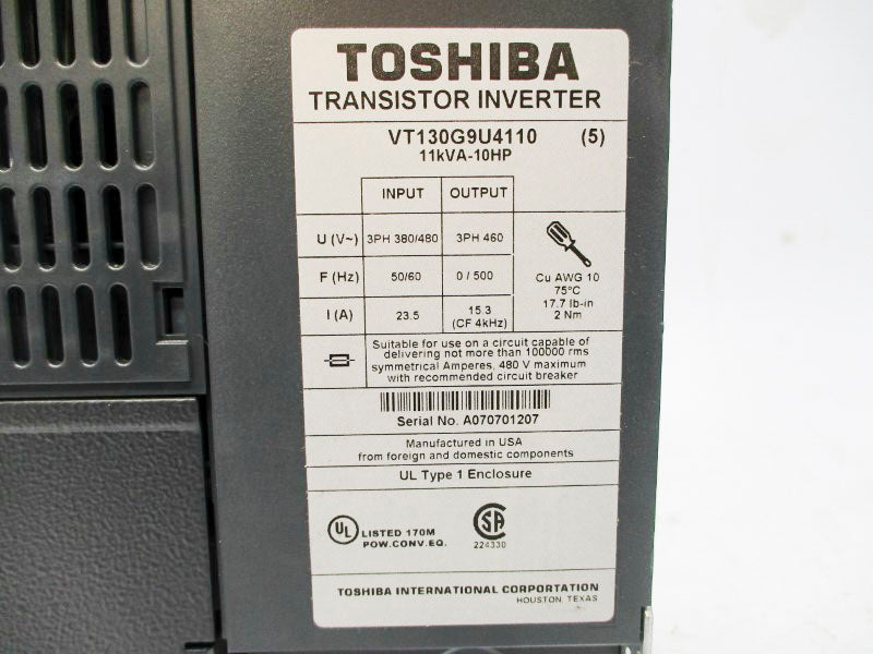 TOSHIBA VT130G9U4110 380/480V 23.5A NSNP