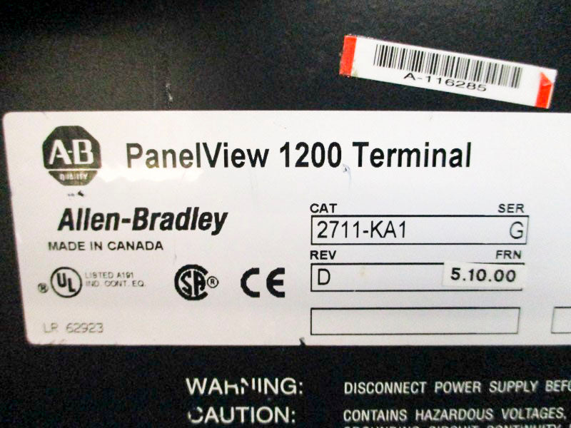 ALLEN BRADLEY 2711-KA1 SER. G F/W 5.10.00 250VAC 10A NSNP