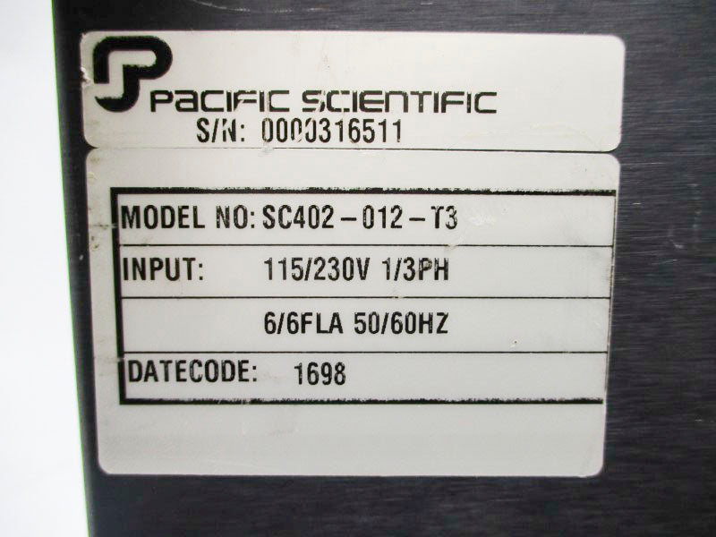 PACIFIC SCIENTIFIC SC402-012-T3 115/230V 6A UNMP