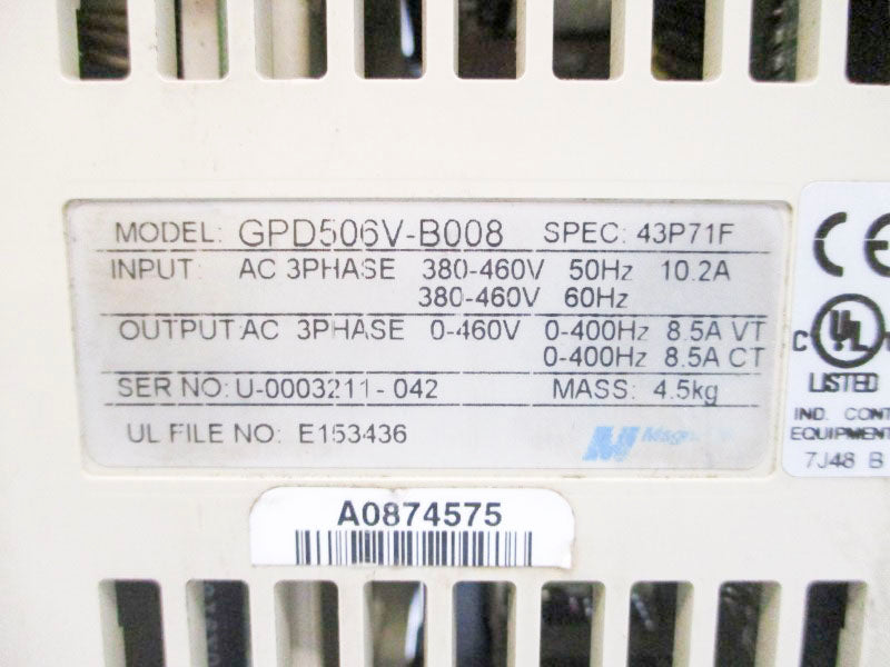 MAGNETEK GPD506V-B008 380-460VAC 10.2A UNMP