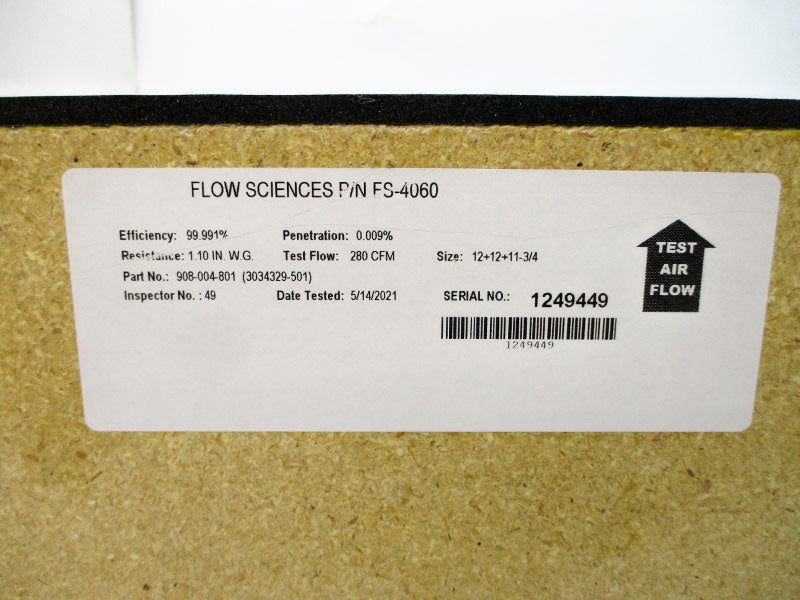 FLOW SCIENCES FS-4060 908-004-801 12X12X11-3/4" NSMP