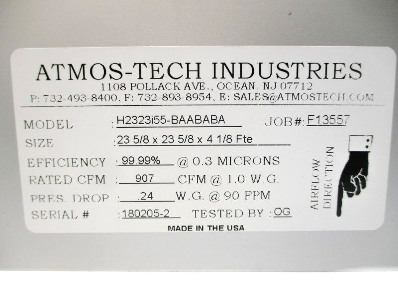 ATMOS-TECH INDUSTRIES H2323I55-BAABABA 23-5/8" X 23-5/8" X 4-1/8" NSNP