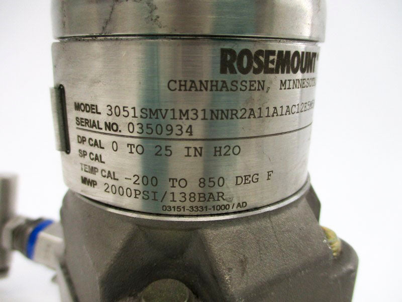 ROSEMOUNT 3051SMV1M31NNR2A11A1AC12E5M5Q4 2000PSI NSNP