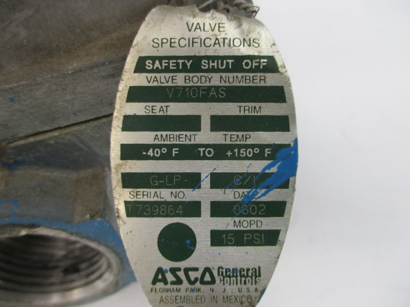 ASCO AH2D112A2 110/120V 2.25/1.85A 15PSI 6-14S UNMP