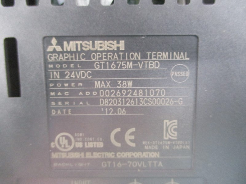 MITSUBISHI GT1675M-VTBD 24VDC NSMP