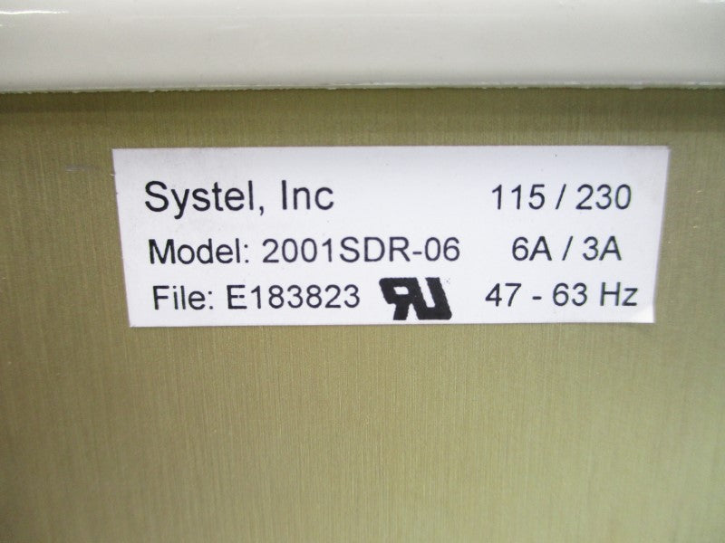 SYSTEL 2001SDR-06 SBX2001 115/230V 6/3A UNMP