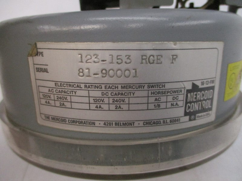 MERCOID CONTROL 123-153RGEF 120/240VAC 4/2A UNMP