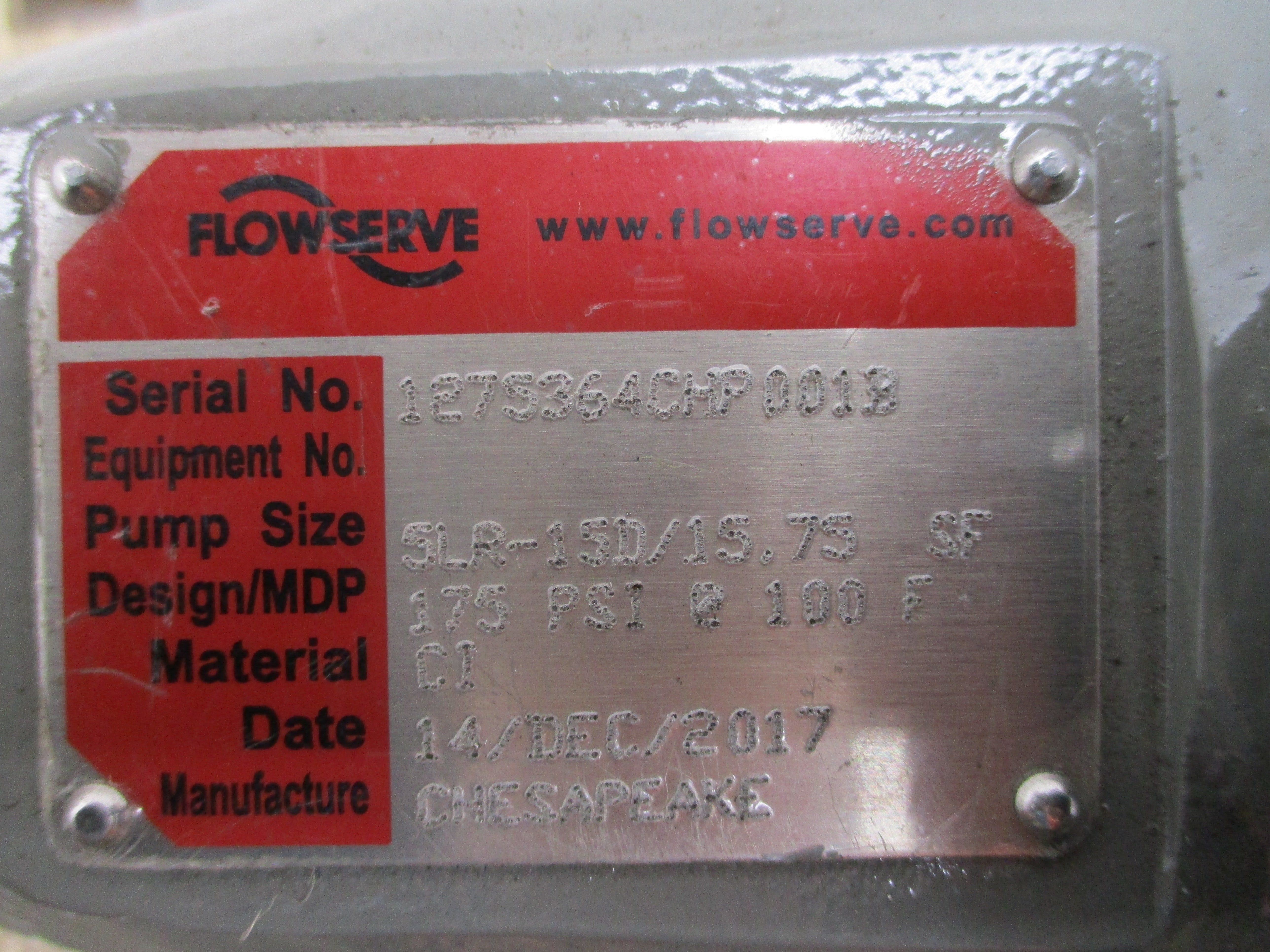 FLOWSERVE 5LR-15D/15.75SF 175PSI NSNP