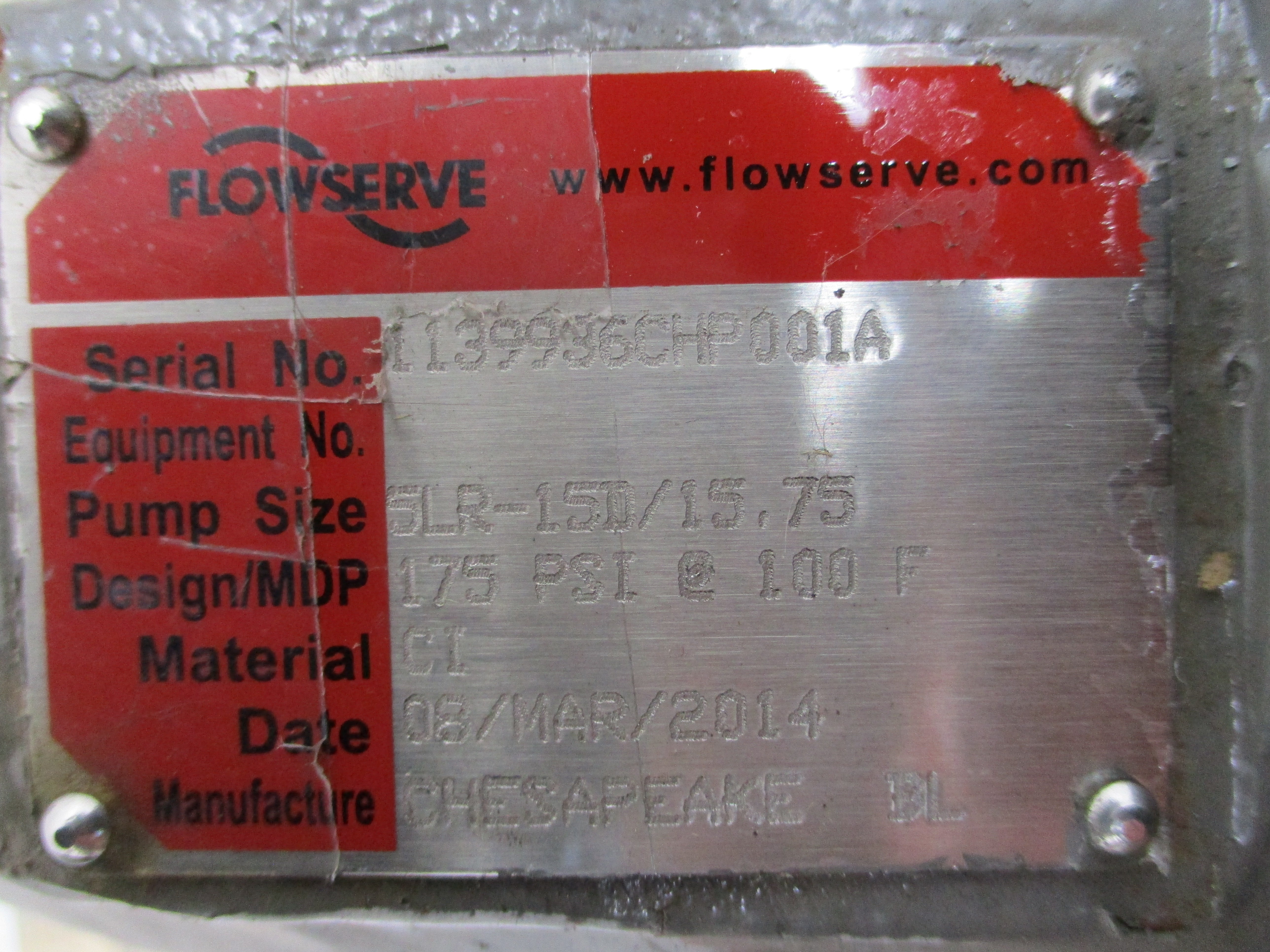 FLOWSERVE 5LR-15D/15.75 175PSI NSNP