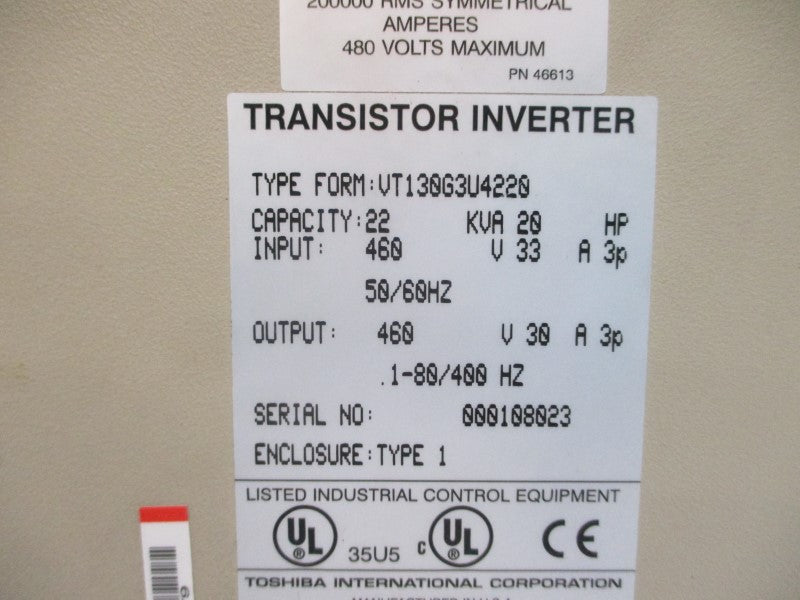 TOSHIBA VT130G3U4220 460V 33A UNMP