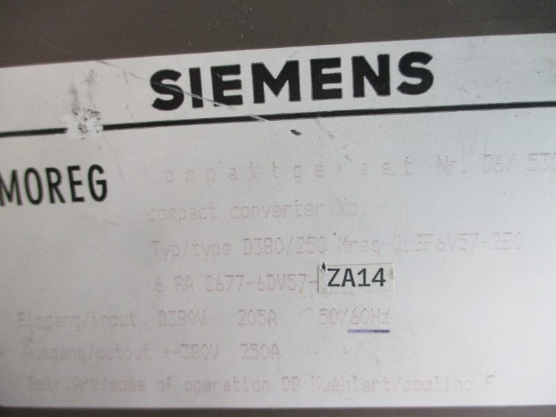 SIEMENS 6RA2677-6DV57-ZA14 380V 205A UNMP