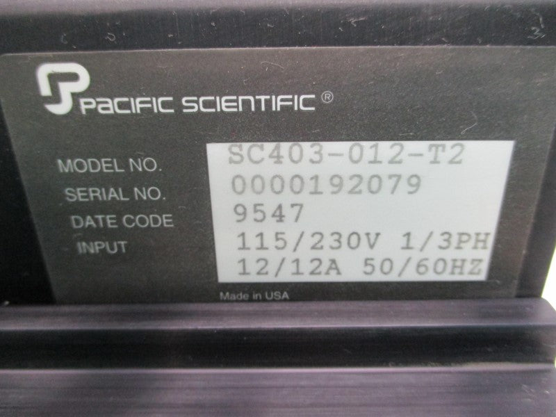 PACIFIC SCIENTIFIC SC403-012-T2 115/230V 12A (AS PICTURED) UNMP