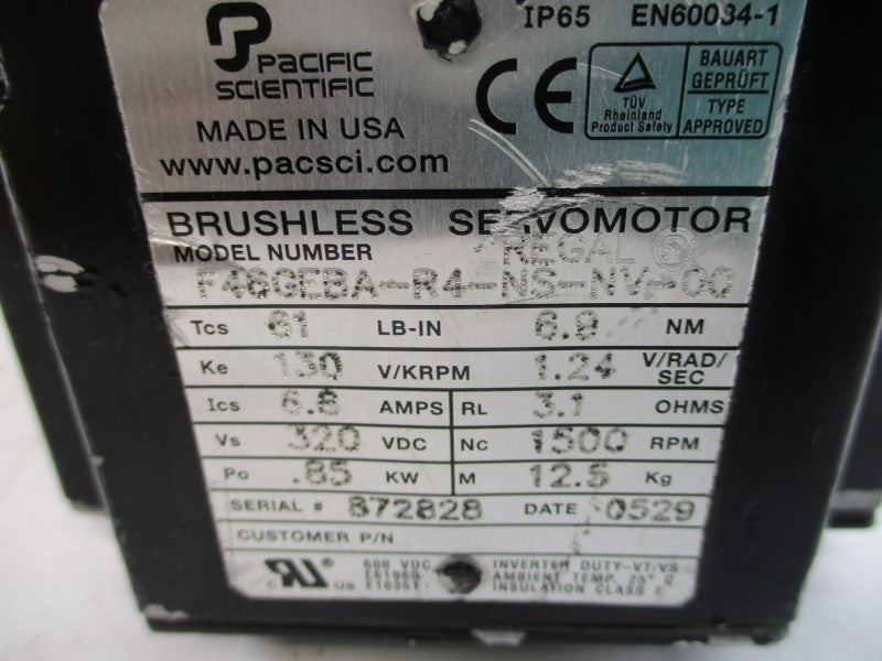PACIFIC SCIENTIFIC F46GEBA-R4-NS-NV-00 320VDC 6.8A UNMP