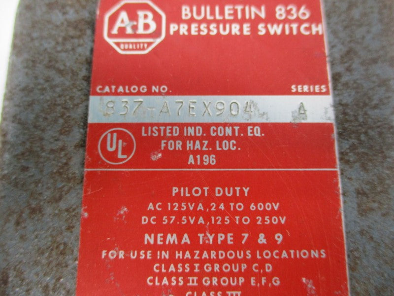 ALLEN BRADLEY 837-A7EX904 SER. A 24-600VAC UNMP