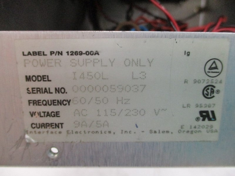 INTERFACE ELECTRONICS I450L 1269-00A 115/230VAC 9/5A UNMP