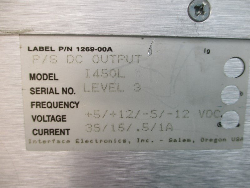 INTERFACE ELECTRONICS I450L 1269-00A 115/230VAC 9/5A UNMP