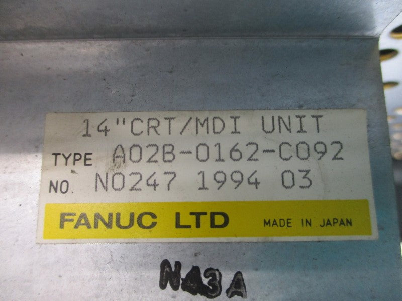 FANUC A02B-0162-C092 200VAC 0.6A 14" UNMP