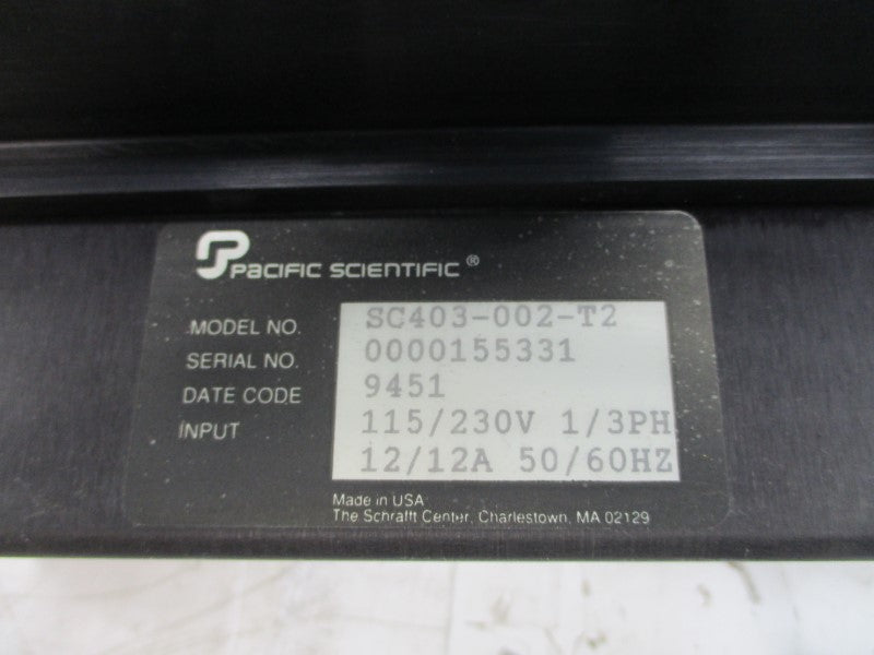 PACIFIC SCIENTIFIC SC403-002-T2 115/230V 12A UNMP