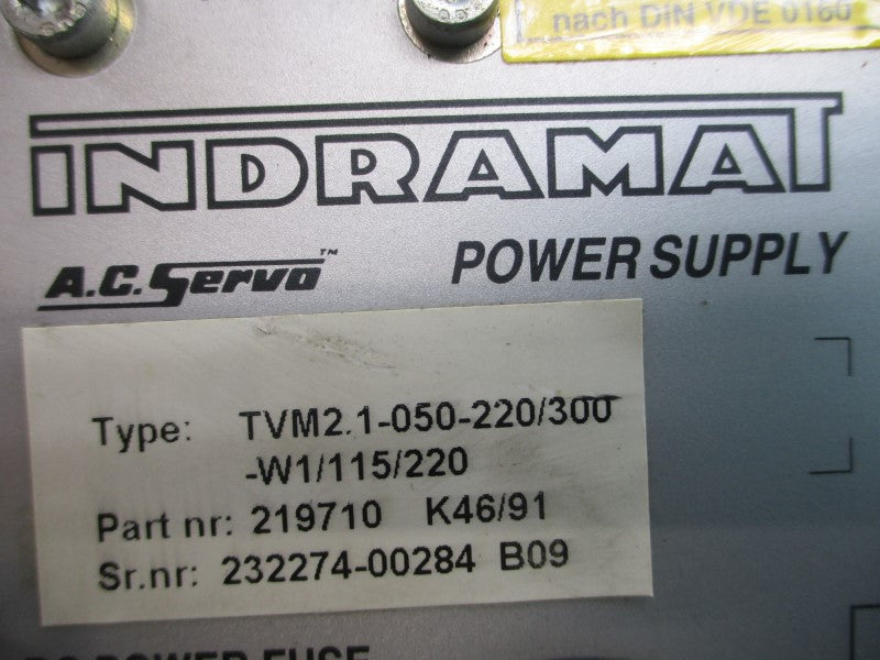 INDRAMAT TVM2.1-050-220/300-W1/115/220 219710 115VAC 10A UNMP