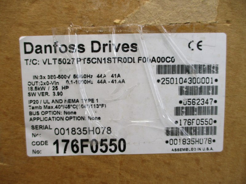DANFOSS DRIVES VLT5027PT5CN1STR0DLF00A00C0 176F0550 380-500V 44A NSMP