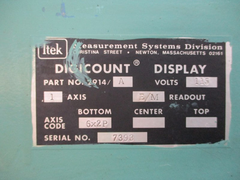 ITEK MEASUREMENT SYSTEMS 2914/A 115V UNMP