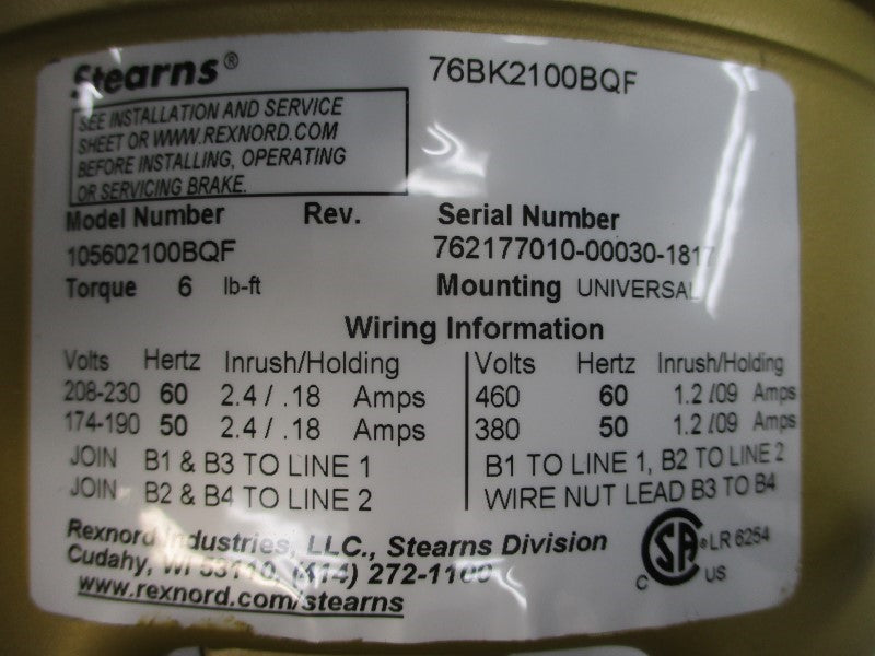 BALDOR RELIANCE VEBNM3542 35F893P667G1 208-230/460V 2.5-2.2/1.1A NSNP