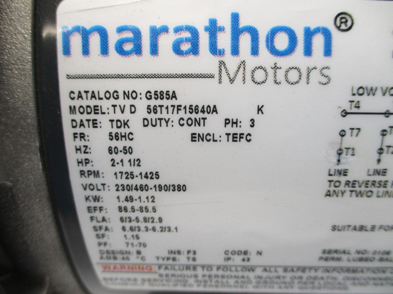 MARATHON G585A 56T17F15640A 460V 3A NSNP