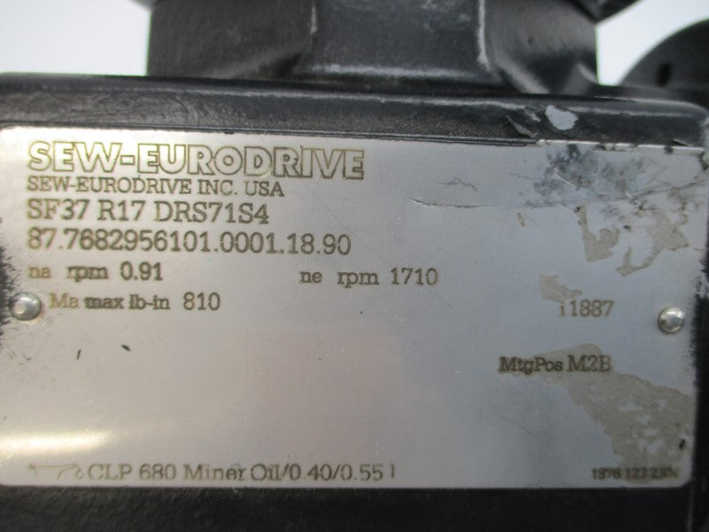 SEW-EURODRIVE SF37R17DRS71S4 230/460V 0.88/0.44A NSNP