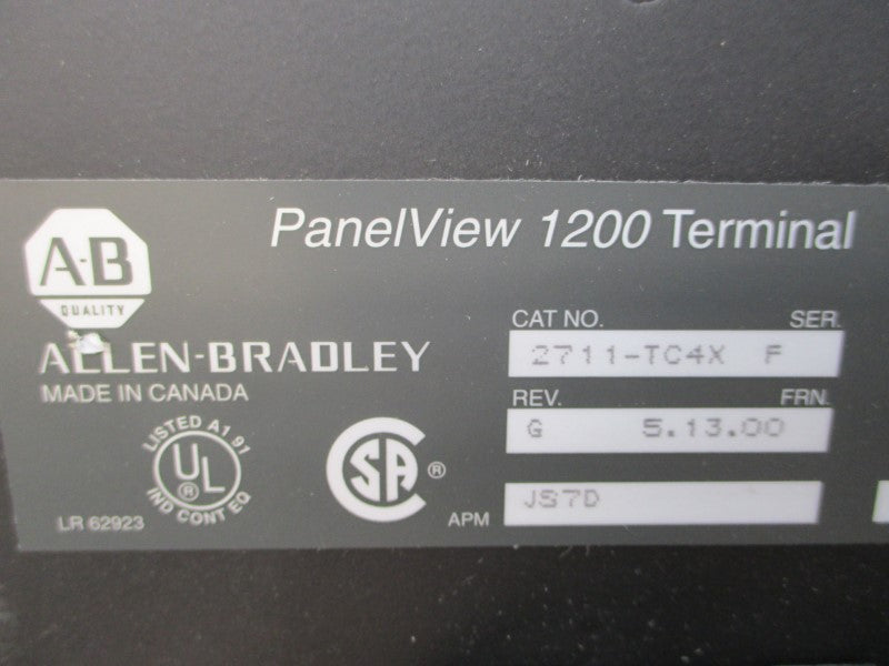 ALLEN BRADLEY 2711-TC4X SER. F F/W 5.13.00 250VAC 10A NSMP