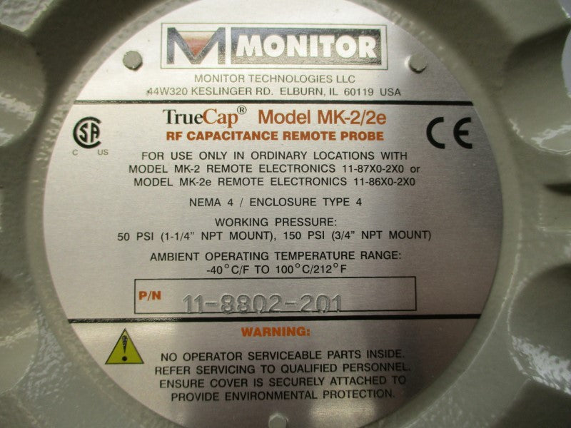MONITOR TECHNOLOGIES 11-8802-201 MK-2/2E 50/150PSI 1-1/4" NSMP