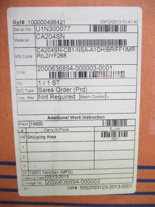 YOKOGAWA CA204SN-CB1-NSA-A1DH/BR/FF1/MRR/L2/YF268 80-264VAC 0.2A NSMP