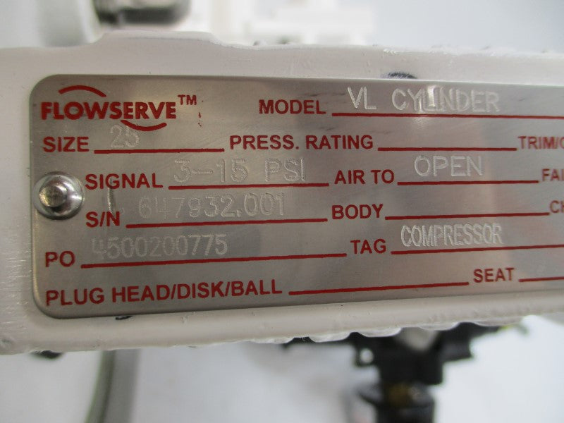 FLOWSERVE VL CYLINDER SIZE 25 3-15PSI NSMP