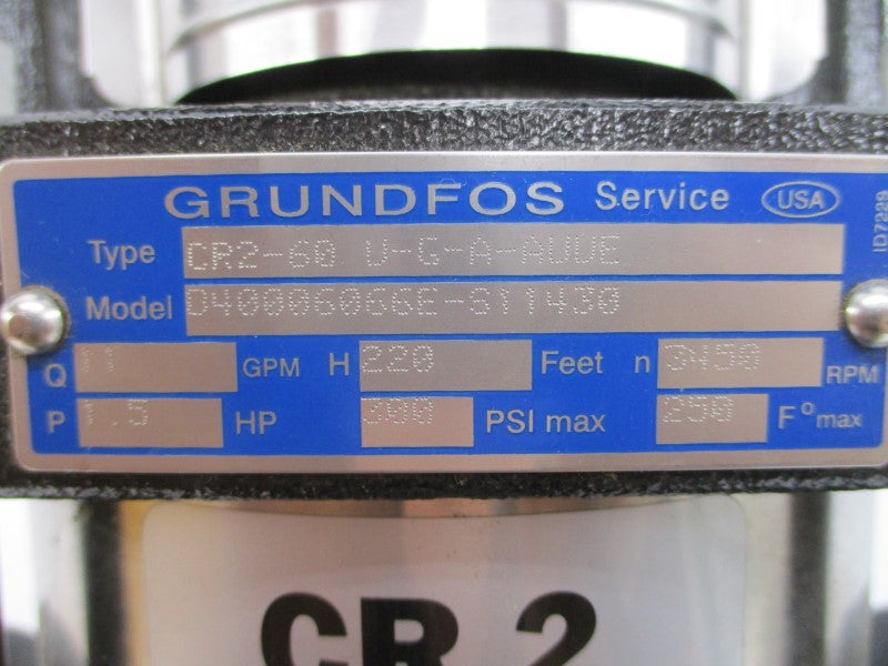 GRUNDFOS CR2-60U-G-A-AUUE 208-230/460V 5-4.6/2.3A 300PSI NSMP