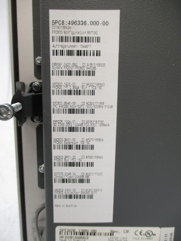 B&R AUTOMATION 5PC8:496336.000-00 PC800 24VDC 1-6A NSMP