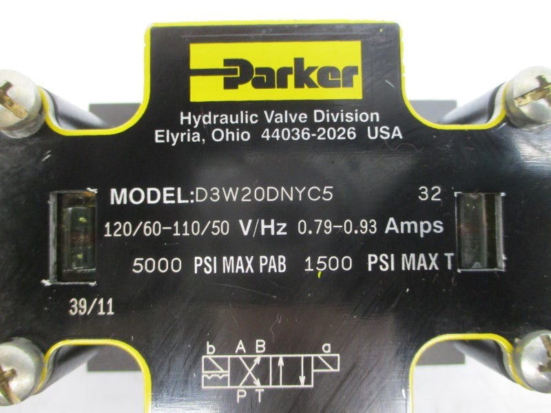 PARKER D3W20DNYC5 110/120V 0.79-0.93A 1500/5000PSI NSNP