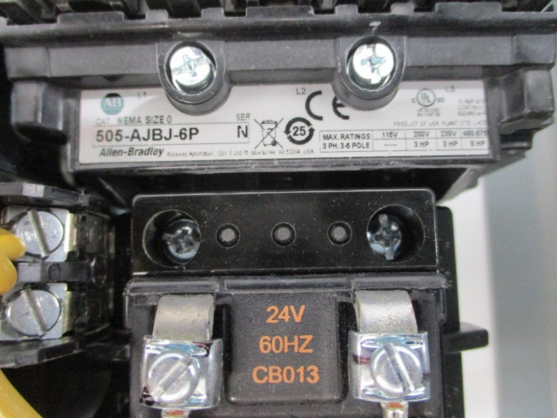 ALLEN BRADLEY 505-AJBJ-6P SER. N 24V 18A (BR/WH) NSMP