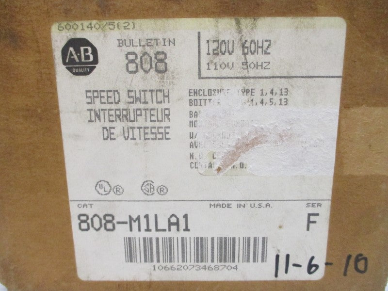 ALLEN BRADLEY 808-M1LA1 SER. F 110/120V (BR/YL) NSMP