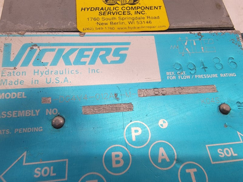 VICKERS DG4V4-012A-M-WB510 99486 110/120V 1750/4500PSI UNMP