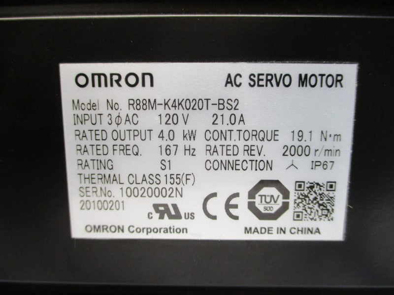 OMRON R88M-K4K020T-BS2 120VAC 21.0A NSNP