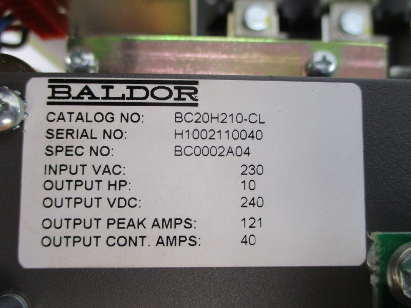 BALDOR BC20H210-CL 230VAC 33A NSNP