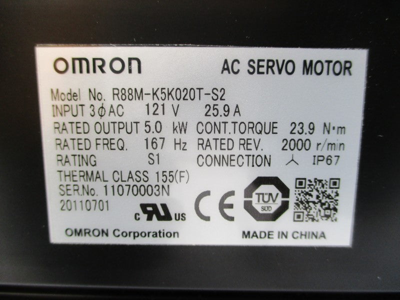 OMRON R88M-K5K020T-S2 121VAC 25.9A NSMP