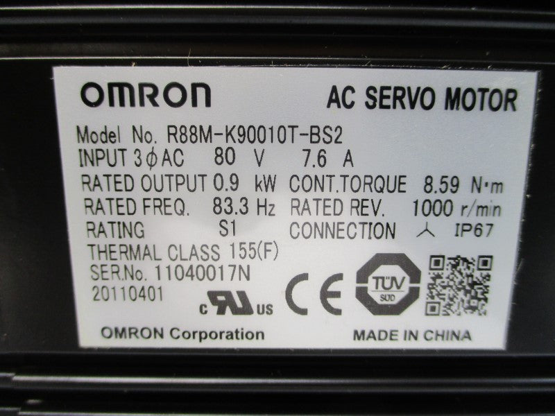 OMRON R88M-K90010T-BS2 80VAC 7.6A NSMP