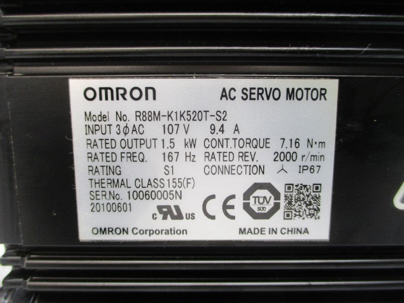 OMRON R88M-K1K520T-S2 107VAC 9.4A UNMP